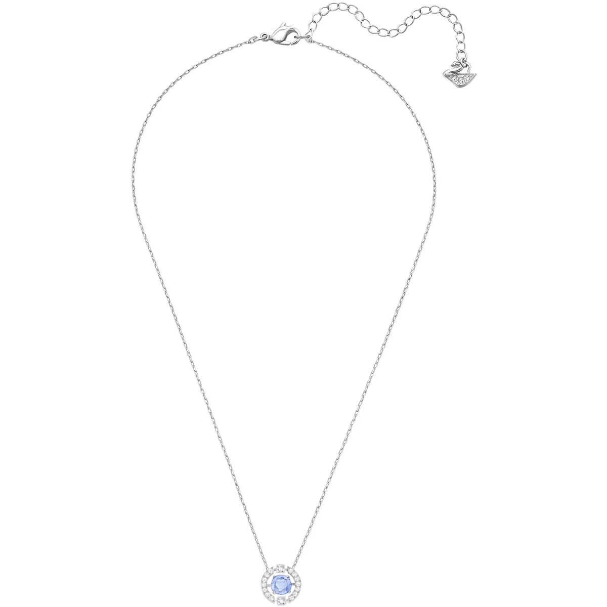 Sparkling Dance Blue Rhodium Plating Round Necklace