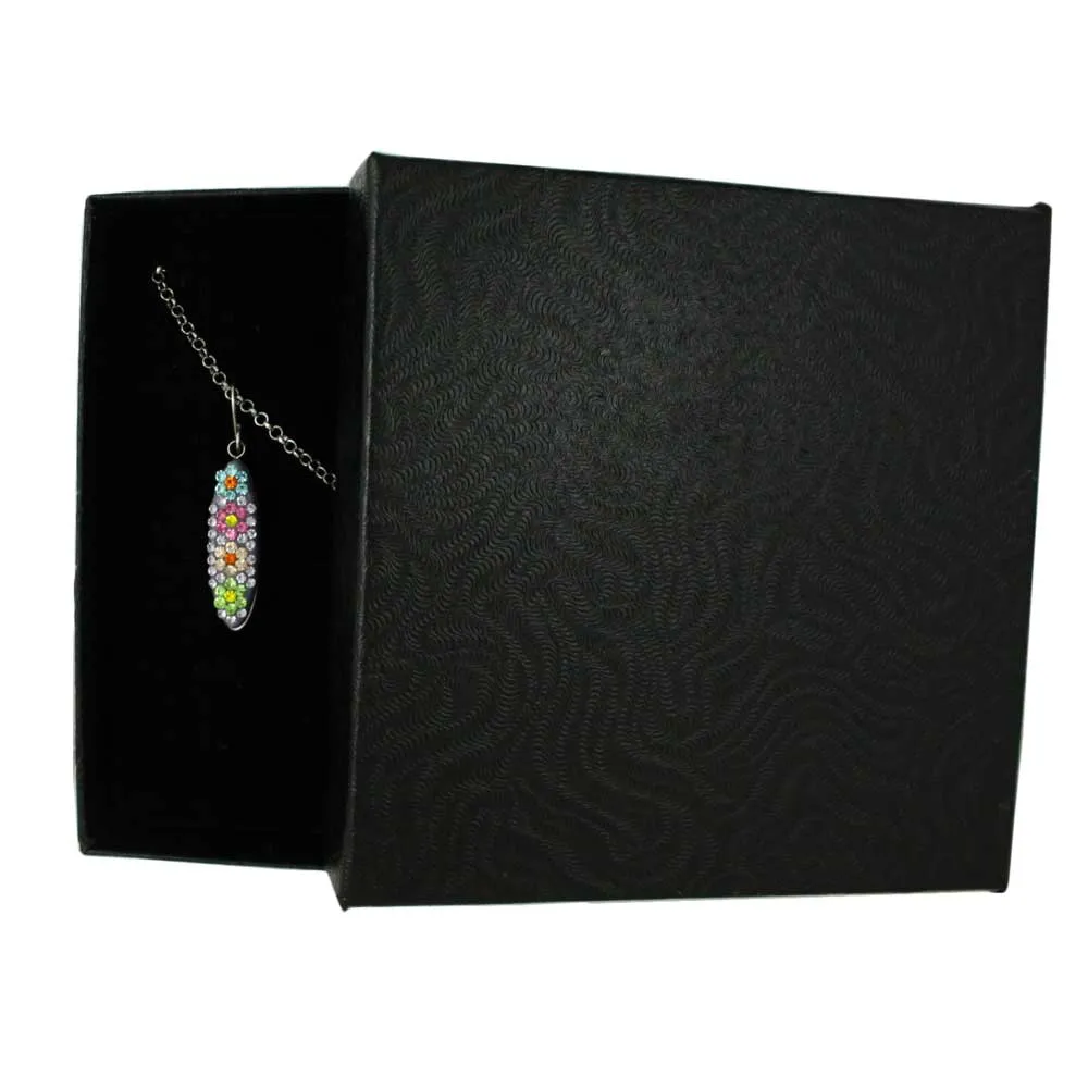 Sparkling Purple Floral Necklace and Earring Jewelry Set - PT007BS