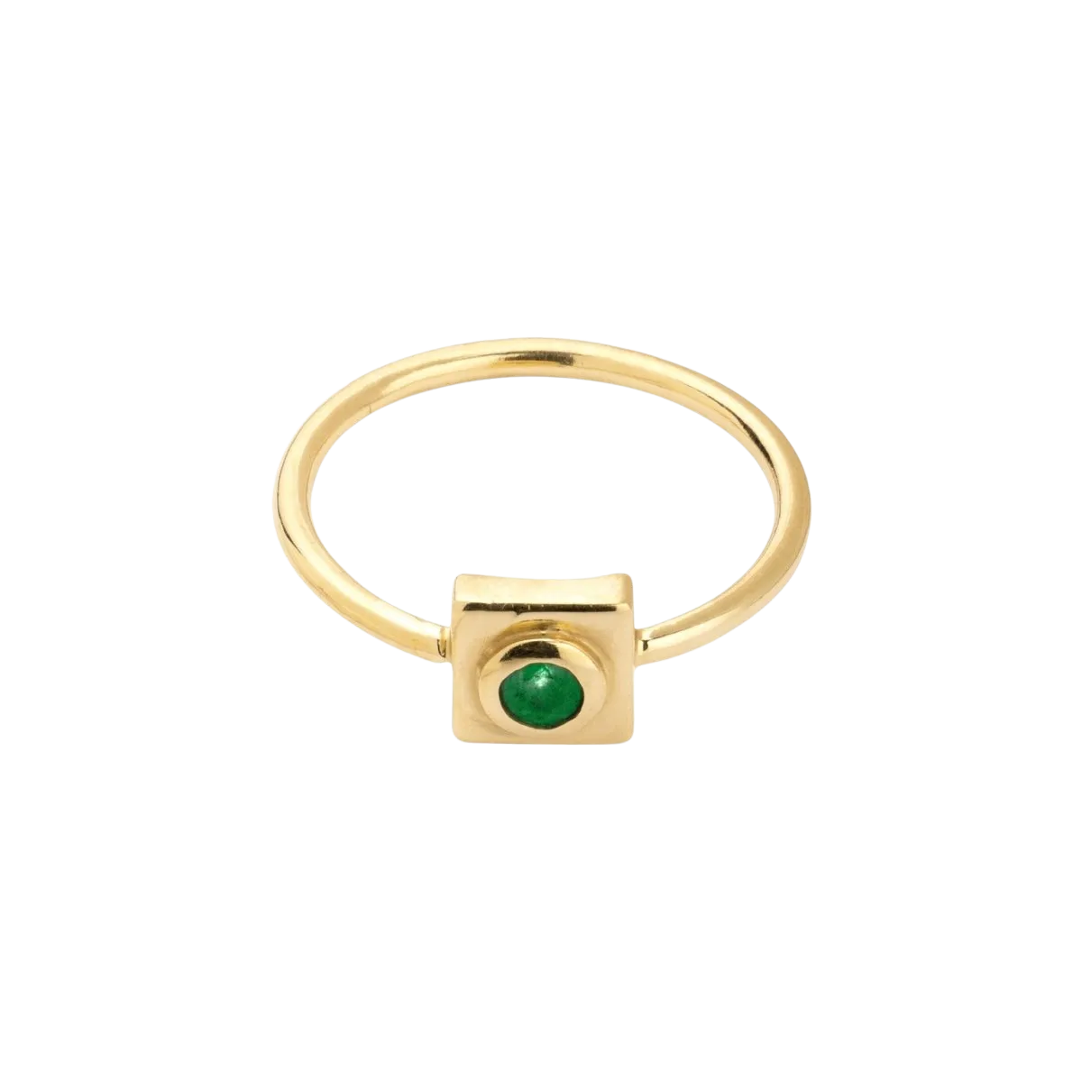 Squared Circle Emerald Ring