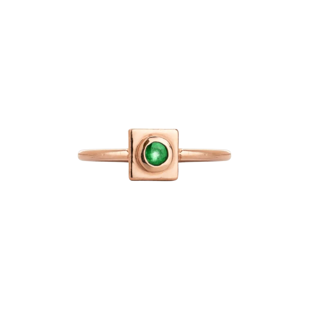 Squared Circle Emerald Ring