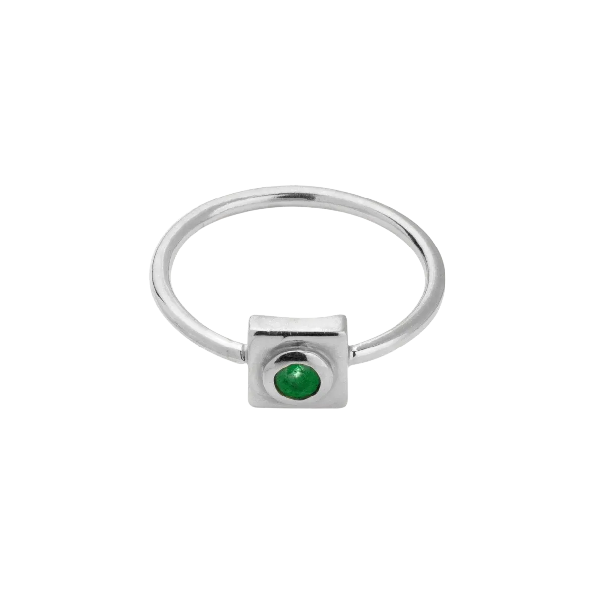 Squared Circle Emerald Ring