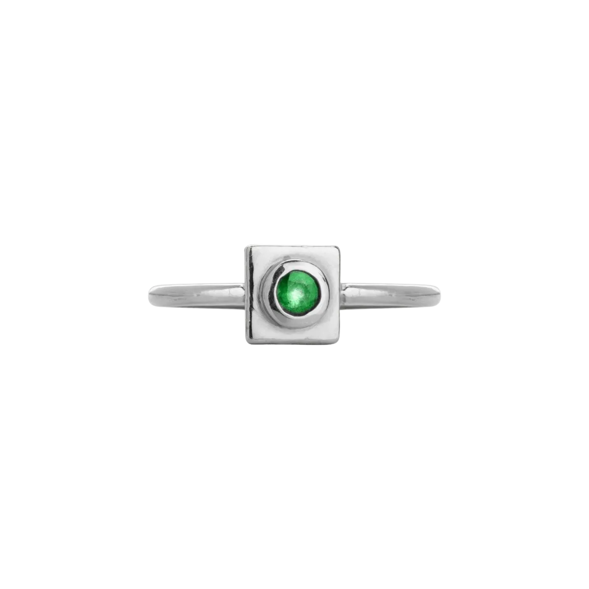 Squared Circle Emerald Ring