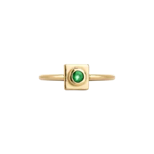 Squared Circle Emerald Ring