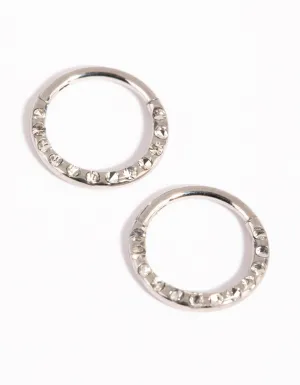 Surgical Steel Pave Hoop Earrings