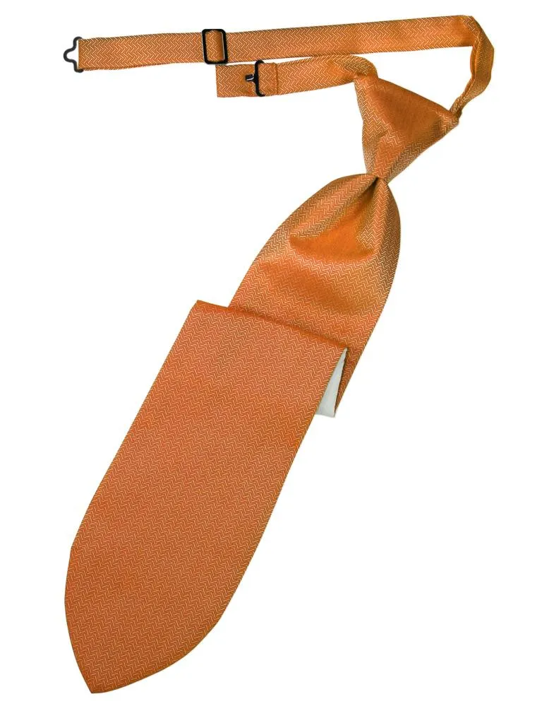 Tangerine Herringbone Necktie