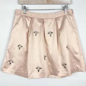 The Limited Vintage Coquette Bejeweled Satin Mini Skirt, Pink - Size M