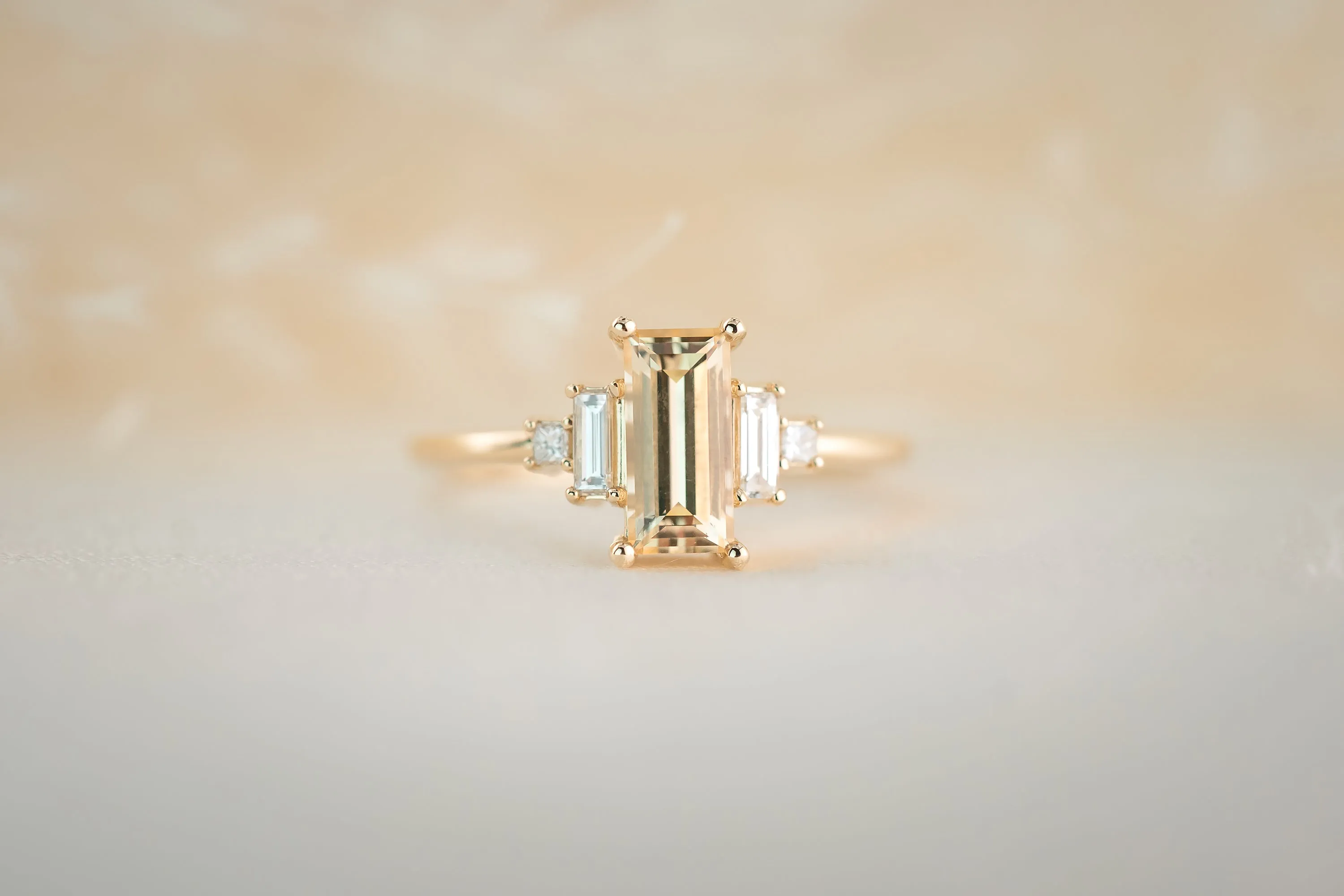 The Mira 1.1 CT Emerald Cut Yellow Sapphire Ring