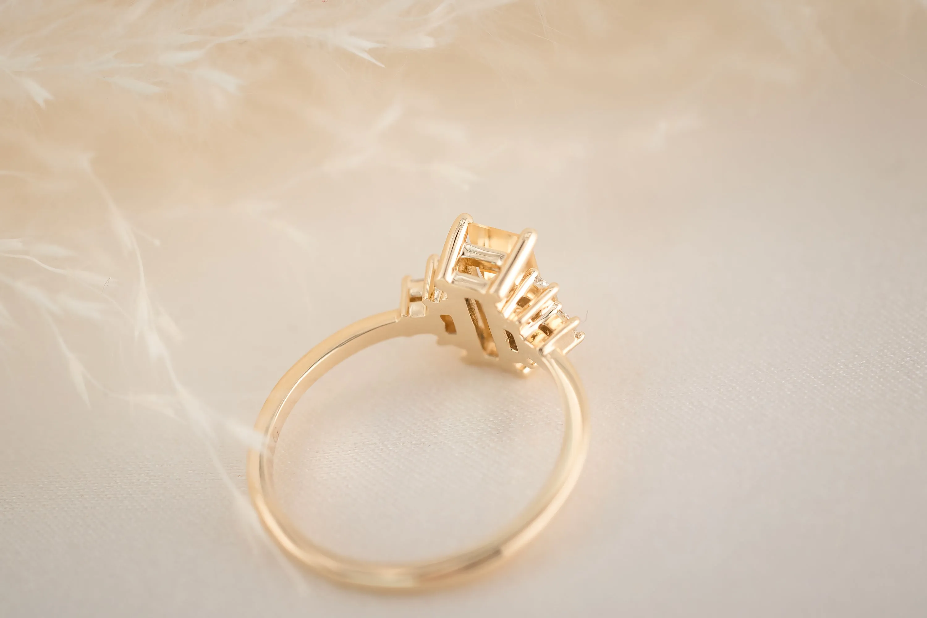 The Mira 1.1 CT Emerald Cut Yellow Sapphire Ring