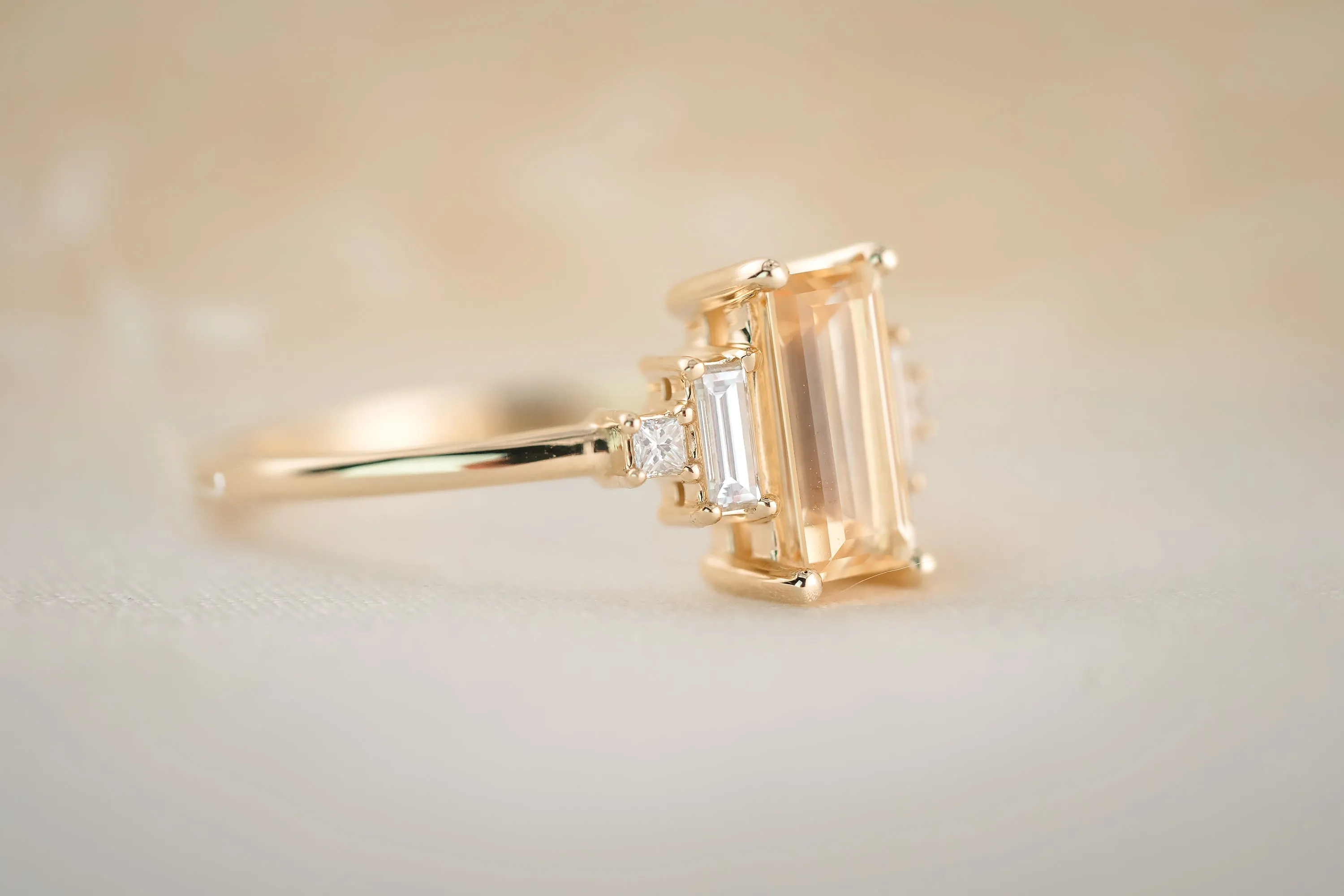 The Mira 1.1 CT Emerald Cut Yellow Sapphire Ring