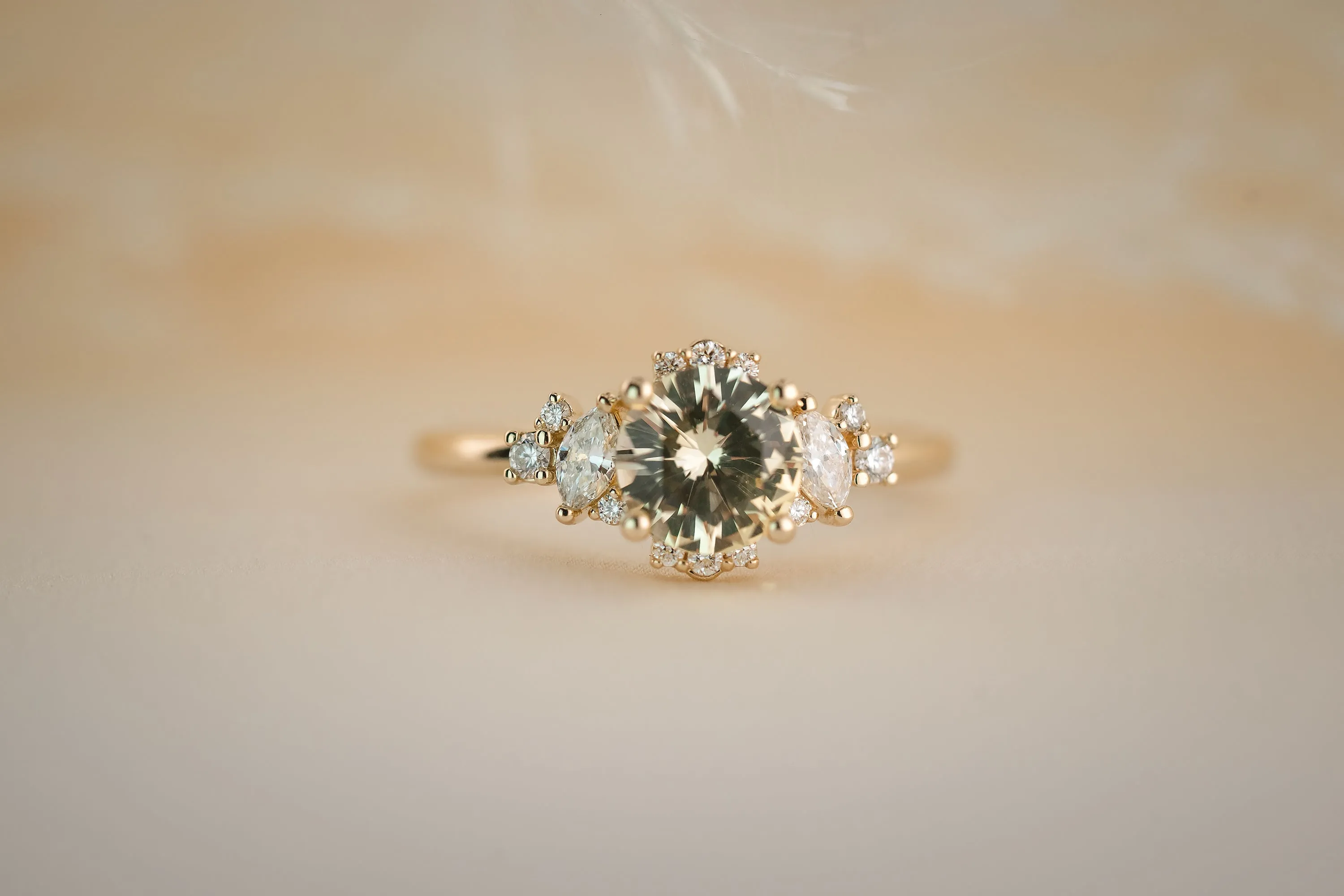 The Naevia 1.25 CT Round Yellow Sapphire Ring