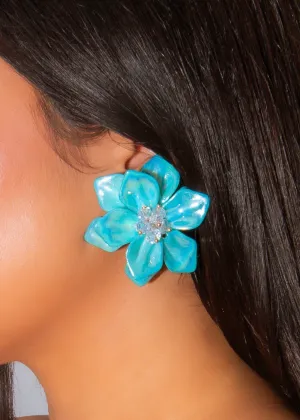 The Twilight Blossom Earrings Blue