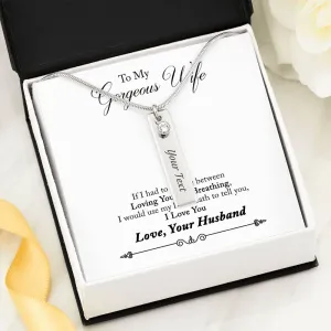 To My Gorgeous Wife from Husband Birthstone Text