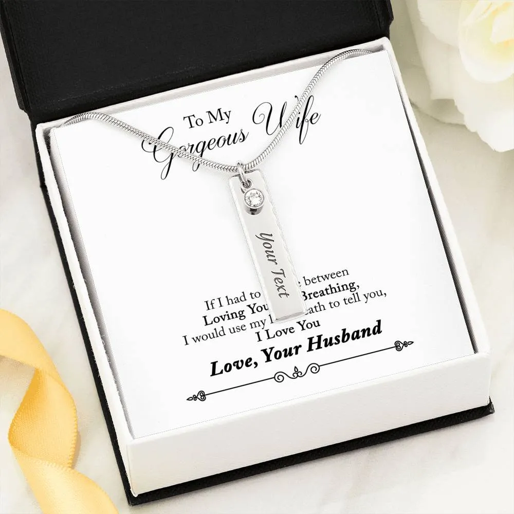 To My Gorgeous Wife from Husband Birthstone Text