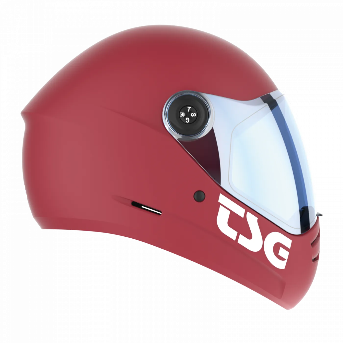 TSG The Pass 2.0 Solid Color Satin Gentle Red( Bonus Visor) Full Face Longboard Helmet