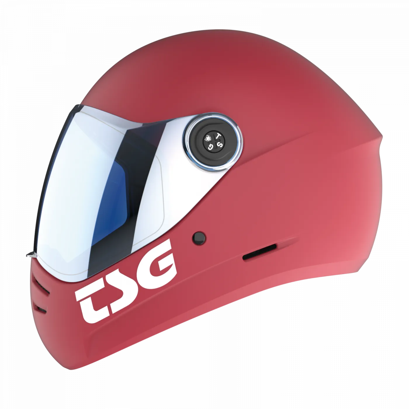 TSG The Pass 2.0 Solid Color Satin Gentle Red( Bonus Visor) Full Face Longboard Helmet