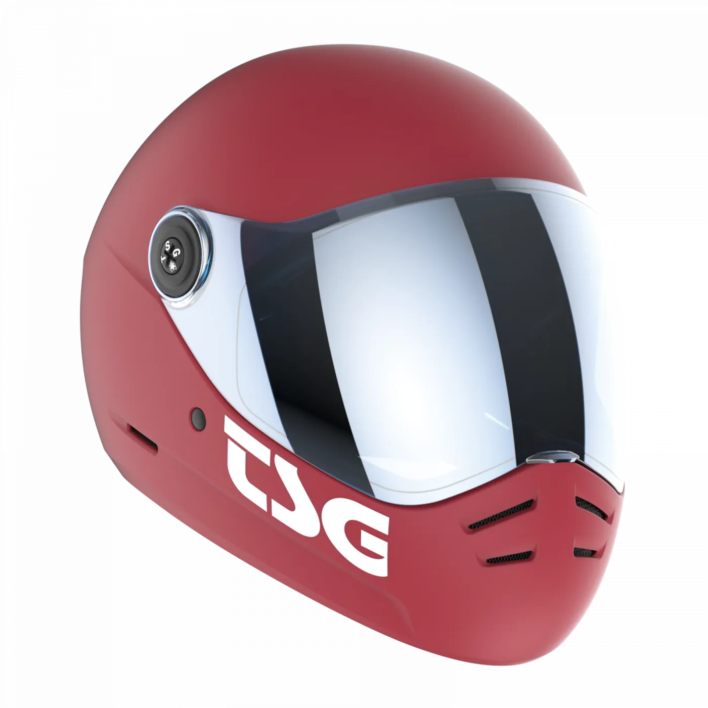 TSG The Pass 2.0 Solid Color Satin Gentle Red( Bonus Visor) Full Face Longboard Helmet
