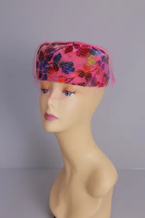 Vintage 50s pink velvet net hat