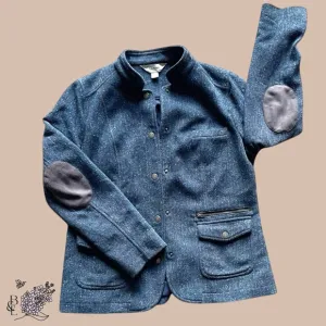 Vintage LL Bean Stonington Herringbone Tweed Jacket Womens Size M Elbow Patch