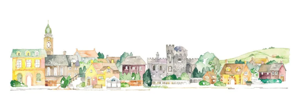 Watercolor Castle Wallpaper Mural