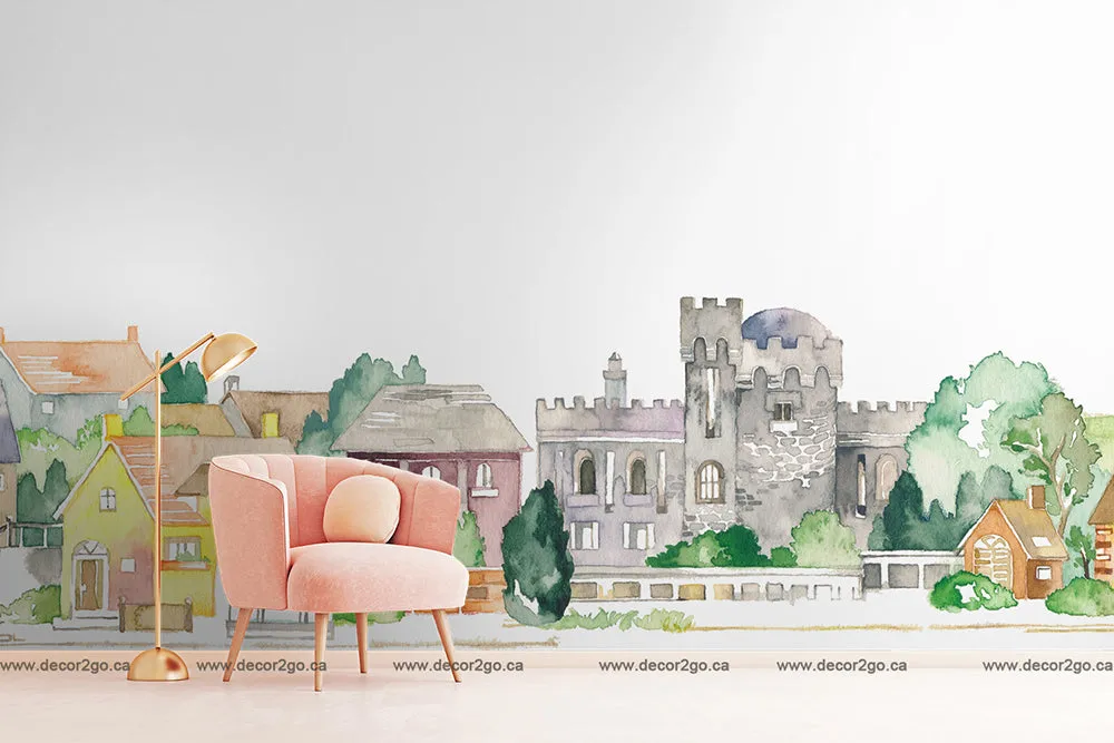 Watercolor Castle Wallpaper Mural