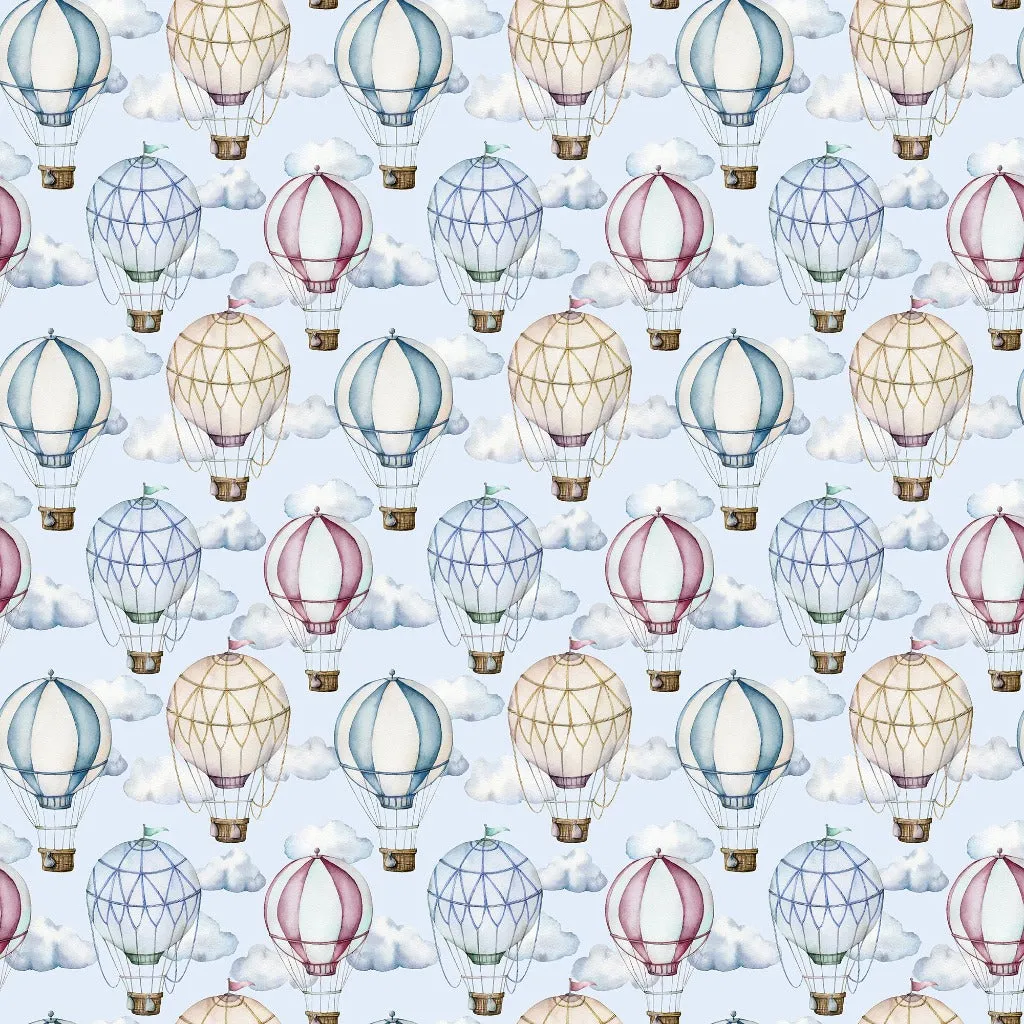 Watercolor Hot-Air Balloons Wallpaper Mural