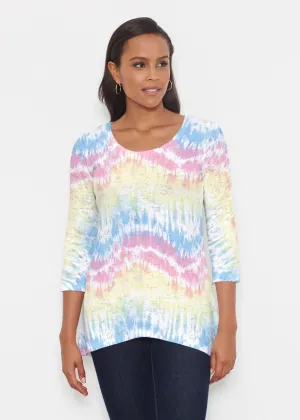 Waves Tie Dye (7896) ~ Katherine Hi-Lo Thermal Tunic