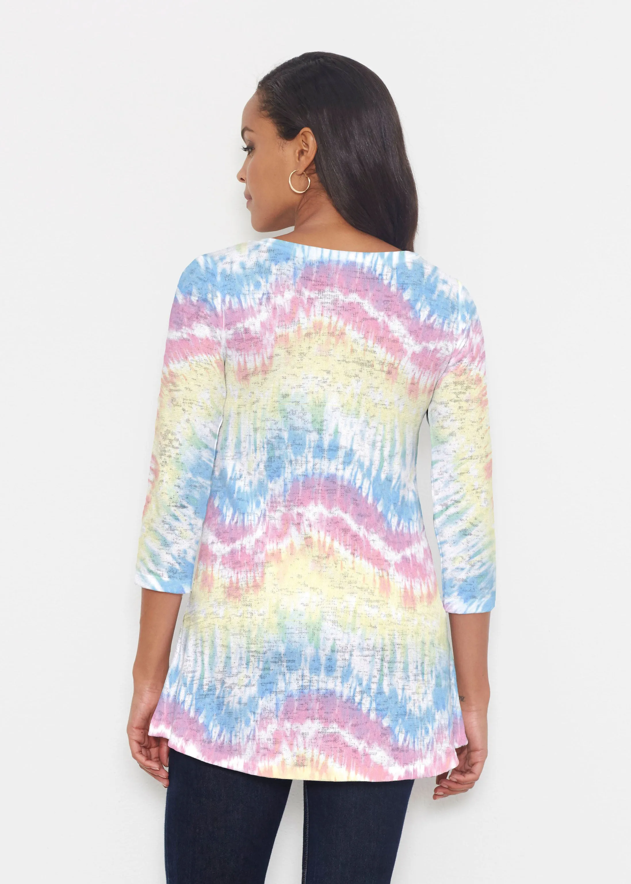 Waves Tie Dye (7896) ~ Katherine Hi-Lo Thermal Tunic