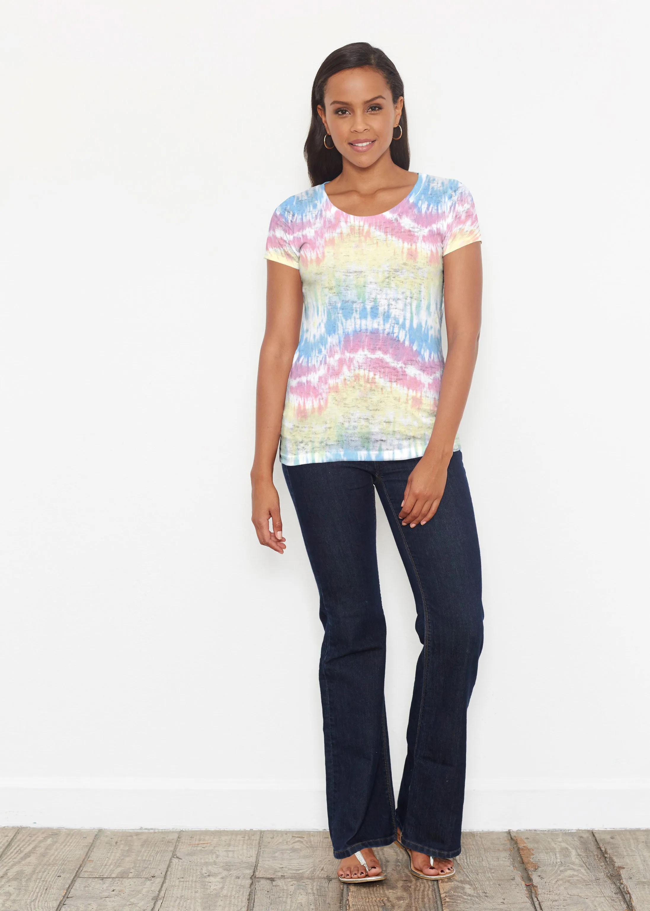 Waves Tie Dye (7896) ~ Short Sleeve Scoop Shirt
