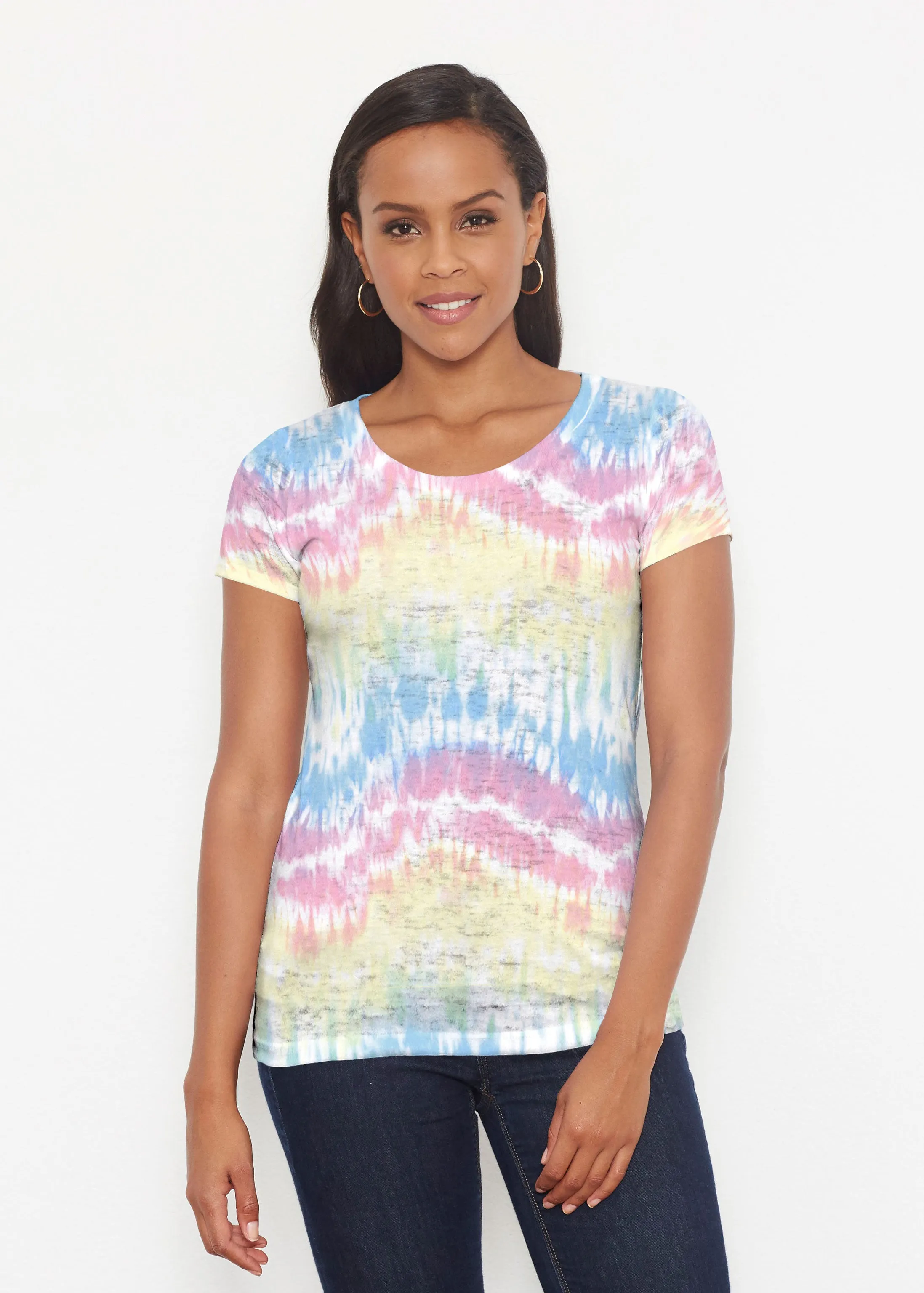 Waves Tie Dye (7896) ~ Short Sleeve Scoop Shirt