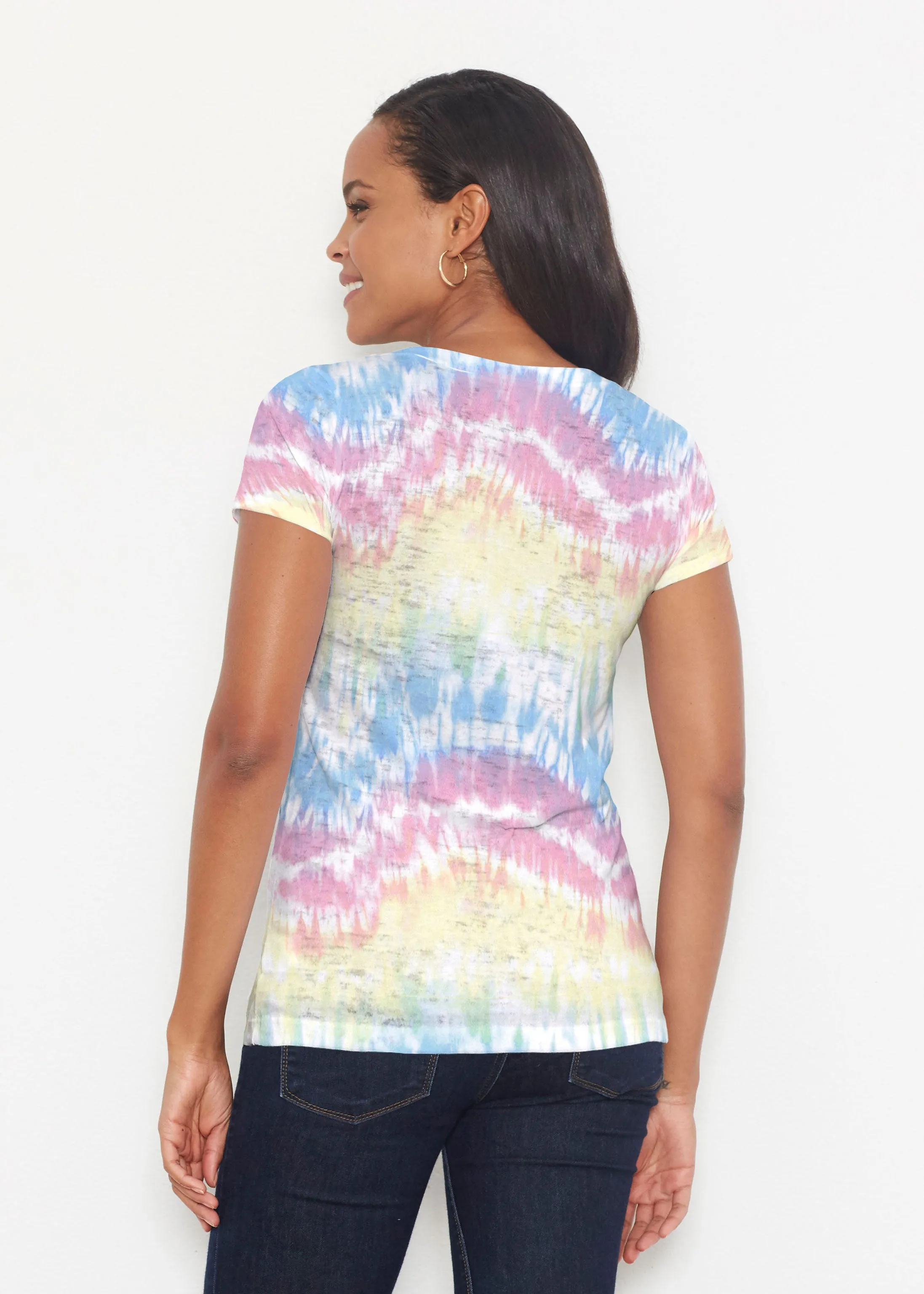 Waves Tie Dye (7896) ~ Short Sleeve Scoop Shirt