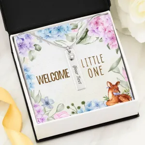 Welcome Little One-Birthstone Name Necklace for New Mom