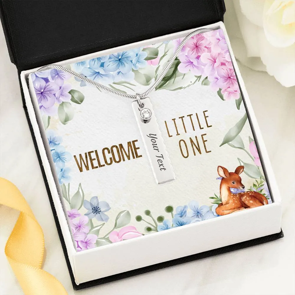 Welcome Little One-Birthstone Name Necklace for New Mom