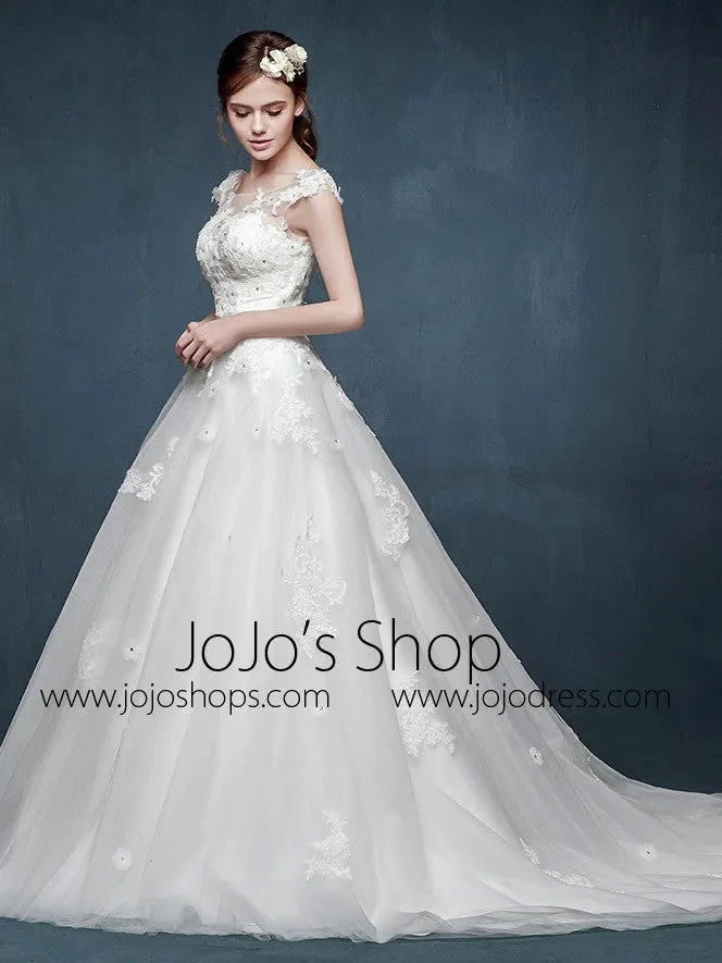 Whimsical Floral Lace A-line Wedding Dress