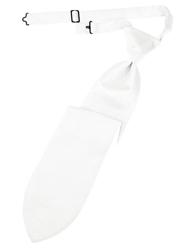 White Herringbone Necktie