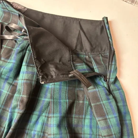 Widow X Dolls Kill Green Plaid Charm School Dropout Lace Trim Mini Skirt NWT 3X
