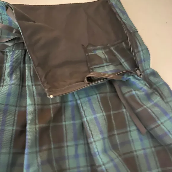 Widow X Dolls Kill Green Plaid Charm School Dropout Lace Trim Mini Skirt NWT 3X