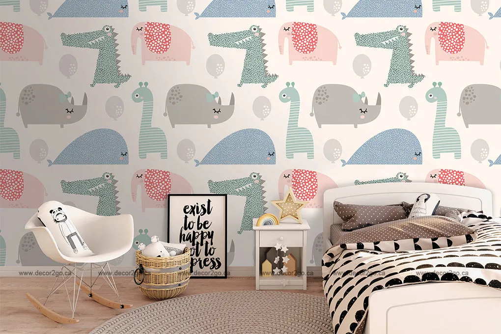 Wild Cute Animals Wallpaper Mural