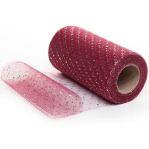 Wine (Burgundy) Tulle with Gold Glitter