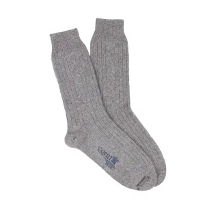 Women's Handmade Single Cable Pure Cashmere Socks