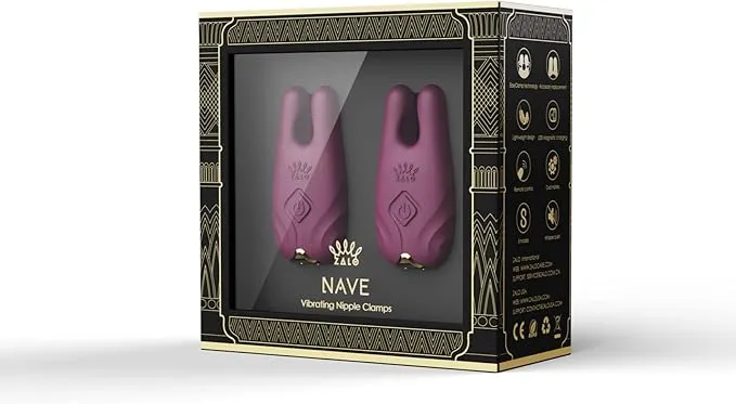 Zalo - Nave Vibrating Nipple Clamps, Velvet Purple