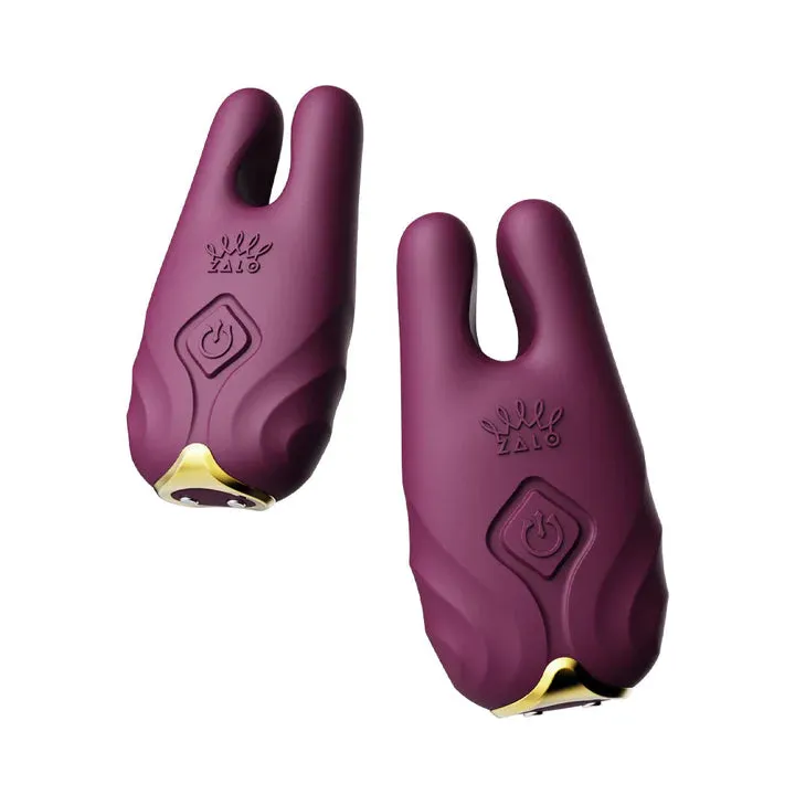 Zalo - Nave Vibrating Nipple Clamps, Velvet Purple